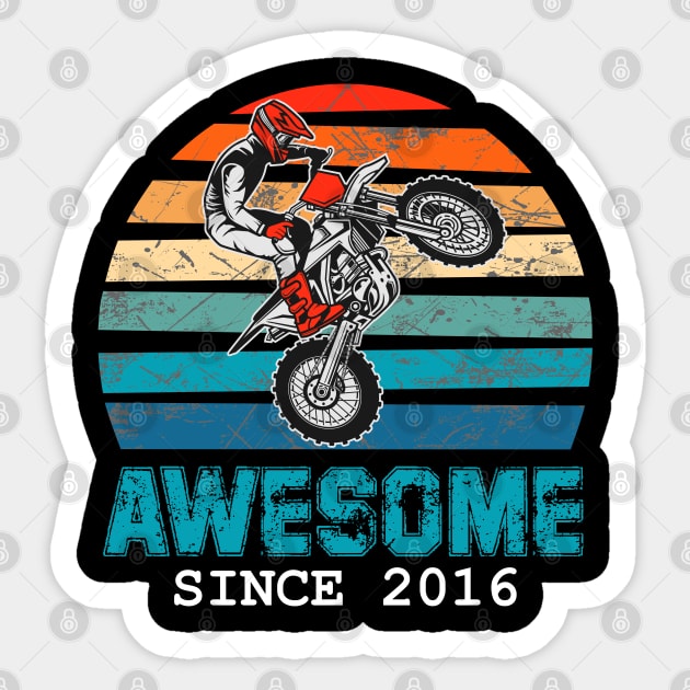 Awesome Since 2016 3rd Years Old dirt bike Sticker by hadlamcom